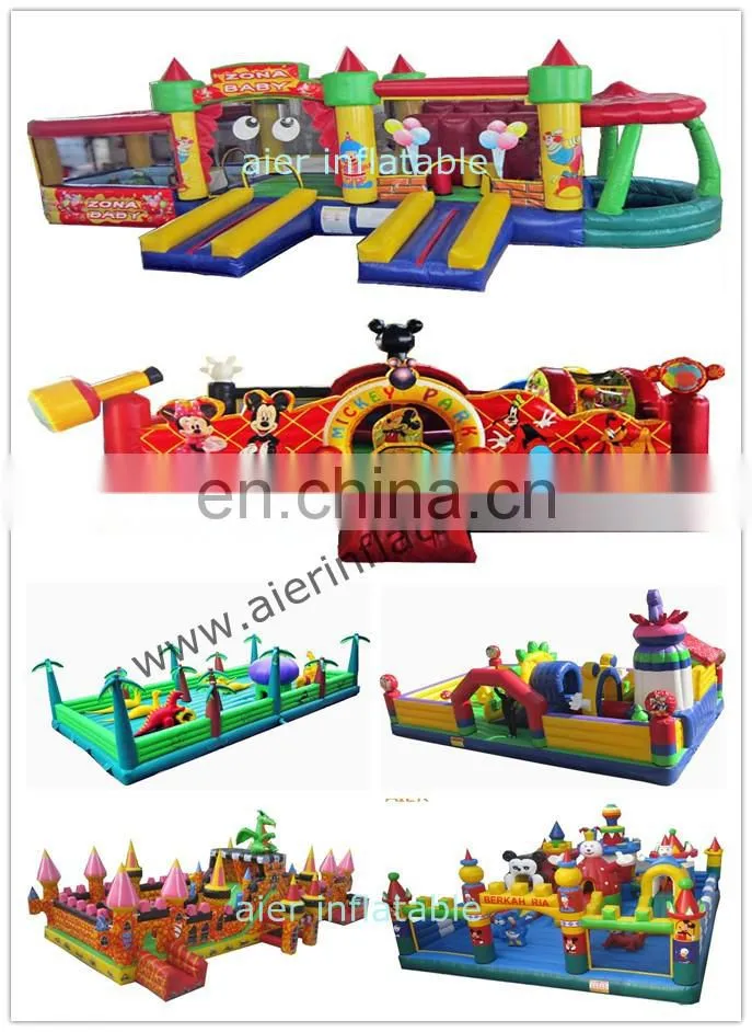 Palm tree inflatable playground with climbing mountain