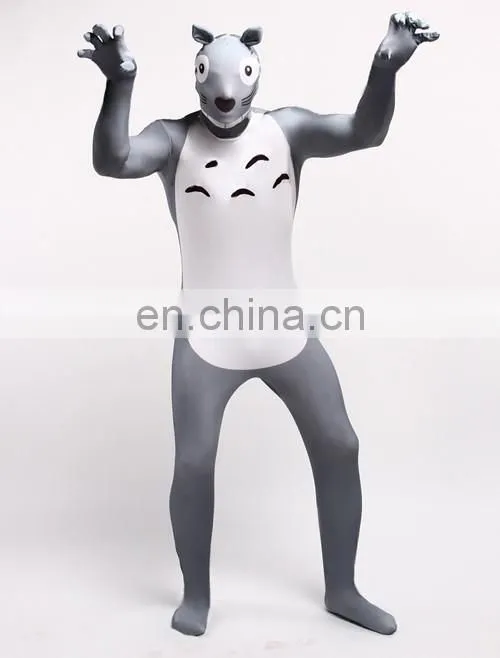 Gray Animal Spandex Full Body Cosplay Costume Tiger Bear For Adult Men Women