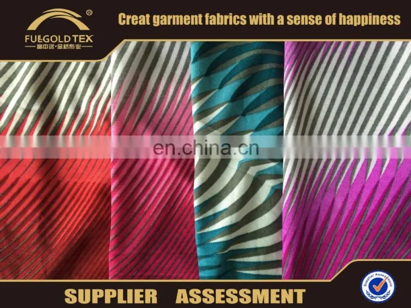 2016 new stripe printed fabric curve printed fabric FDY fabric in keqiao fullgold