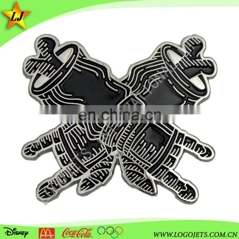 Factory wholesale custom made metal name soft enamel pin badge