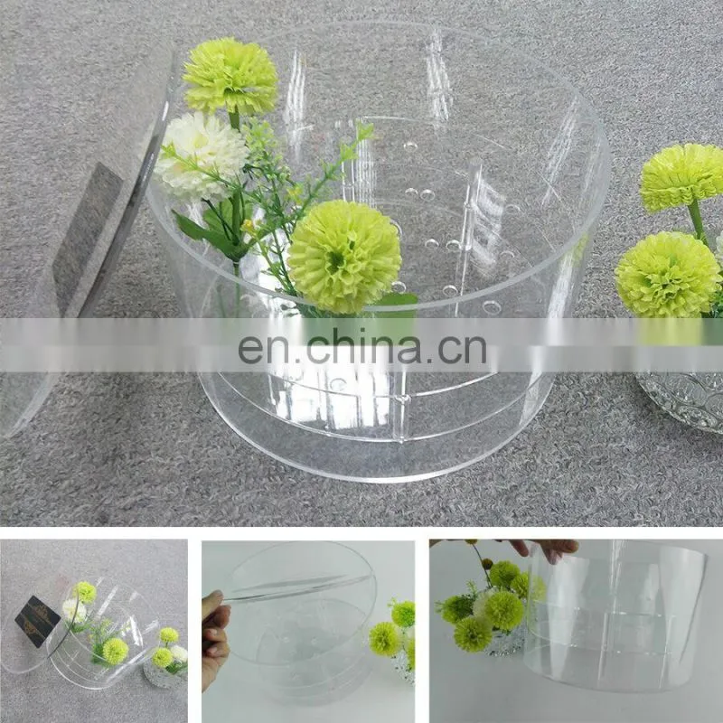 decorative mirror Acrylic flower box ,waterproof luxury silk flower box