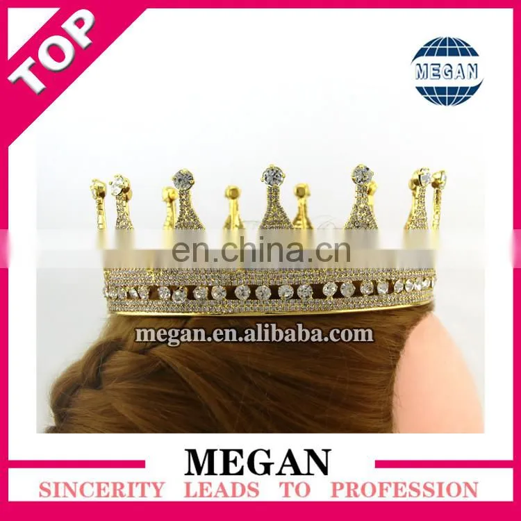 Charming princess prom headband circle round crown bridal wedding tiara coront