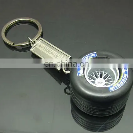 Tyre shape zinc alloy keychian with customized logo