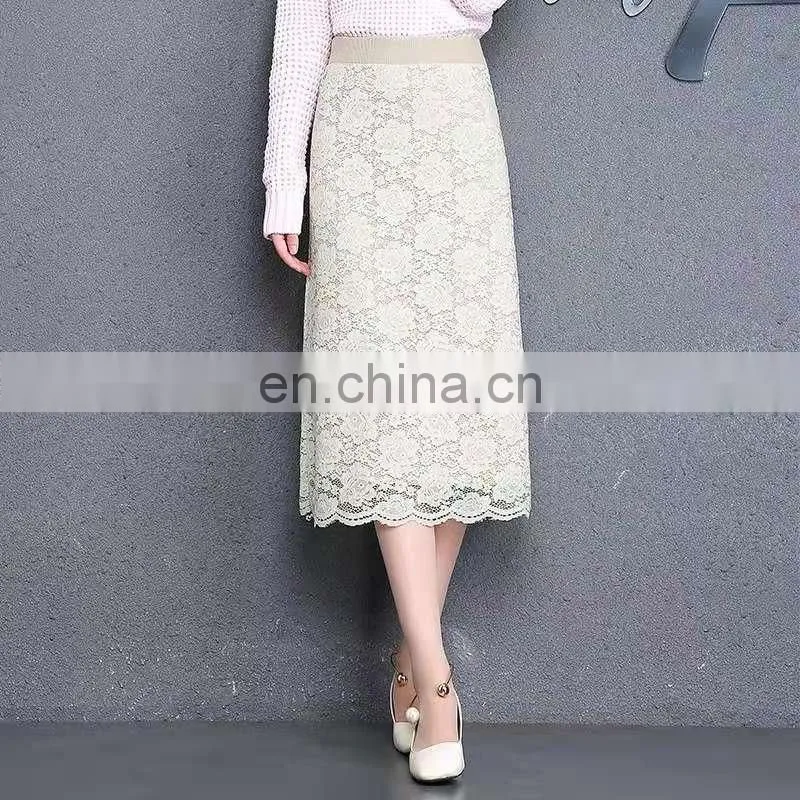 Ladies lace latest pencil A- line skirt for women spring summer 2020