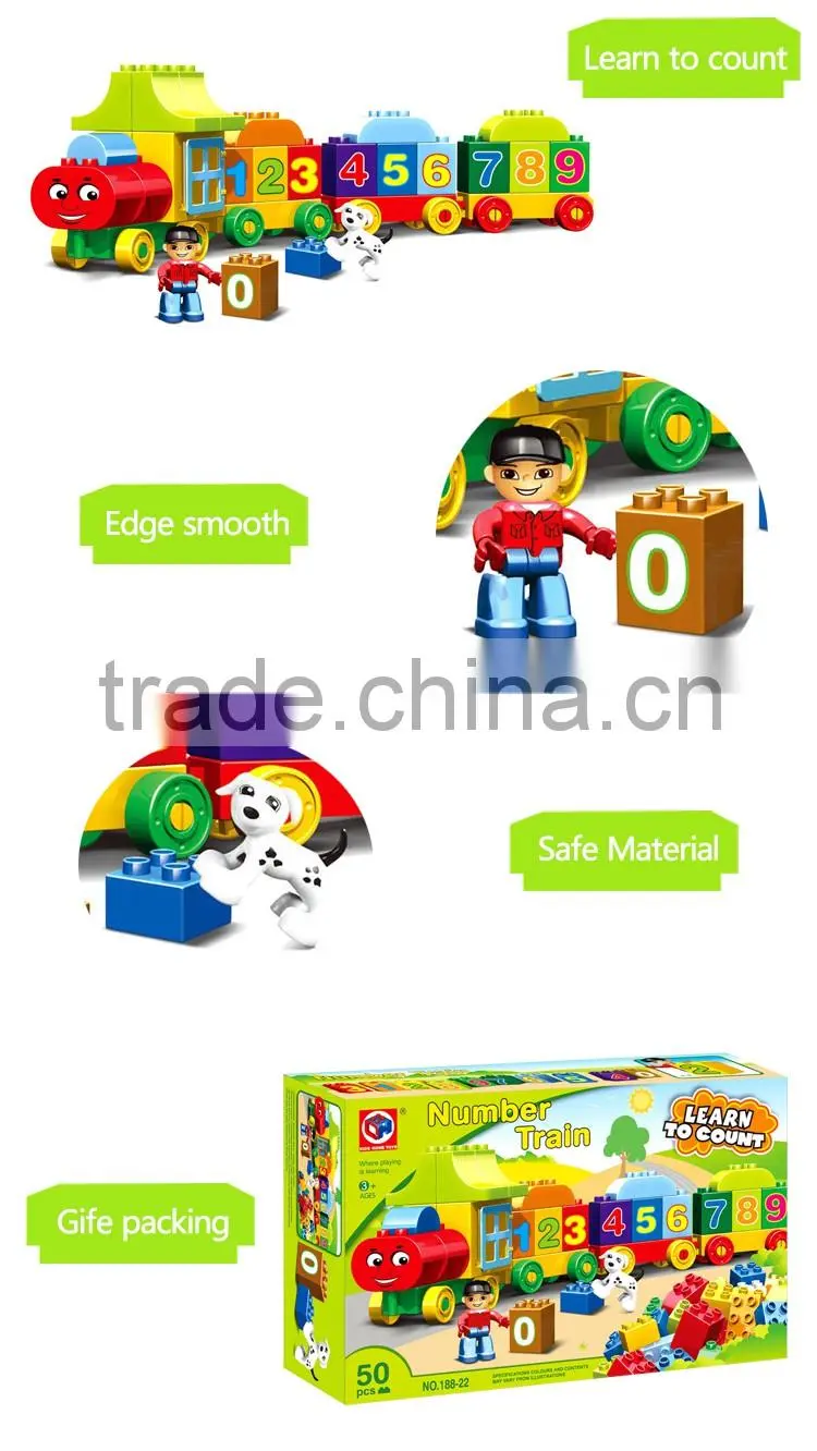 Educational number train toy connecting blocks for baby learn to count