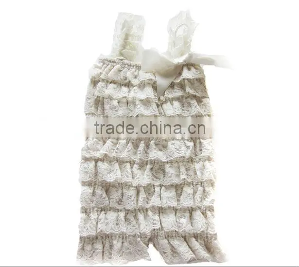 2014Baby Ruffle Lace Petti Rompers W/Straps Newborn/Infant/Toddler Photo Prop