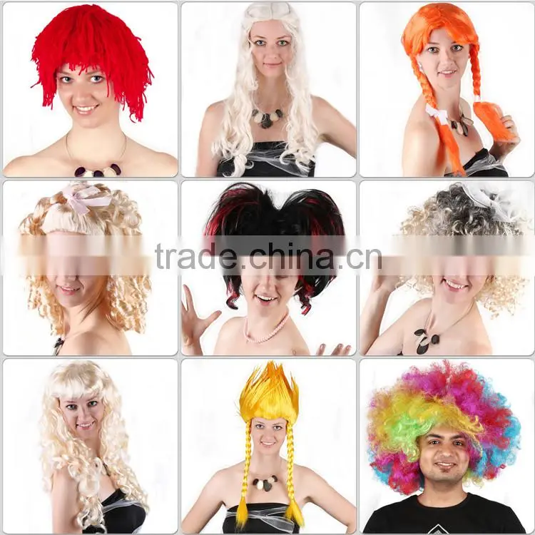 cheap halloween party black and red highlights wigs