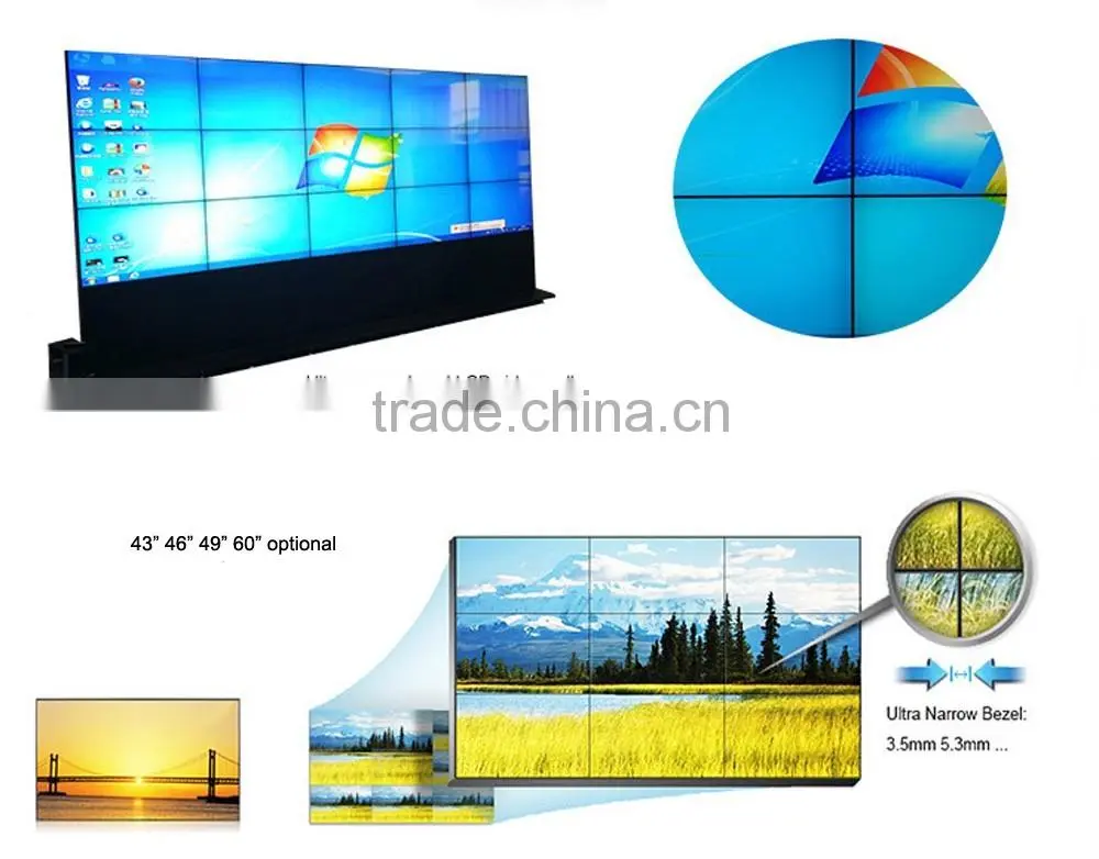 Indoor application and TFT type 55" lcd video wall full hd