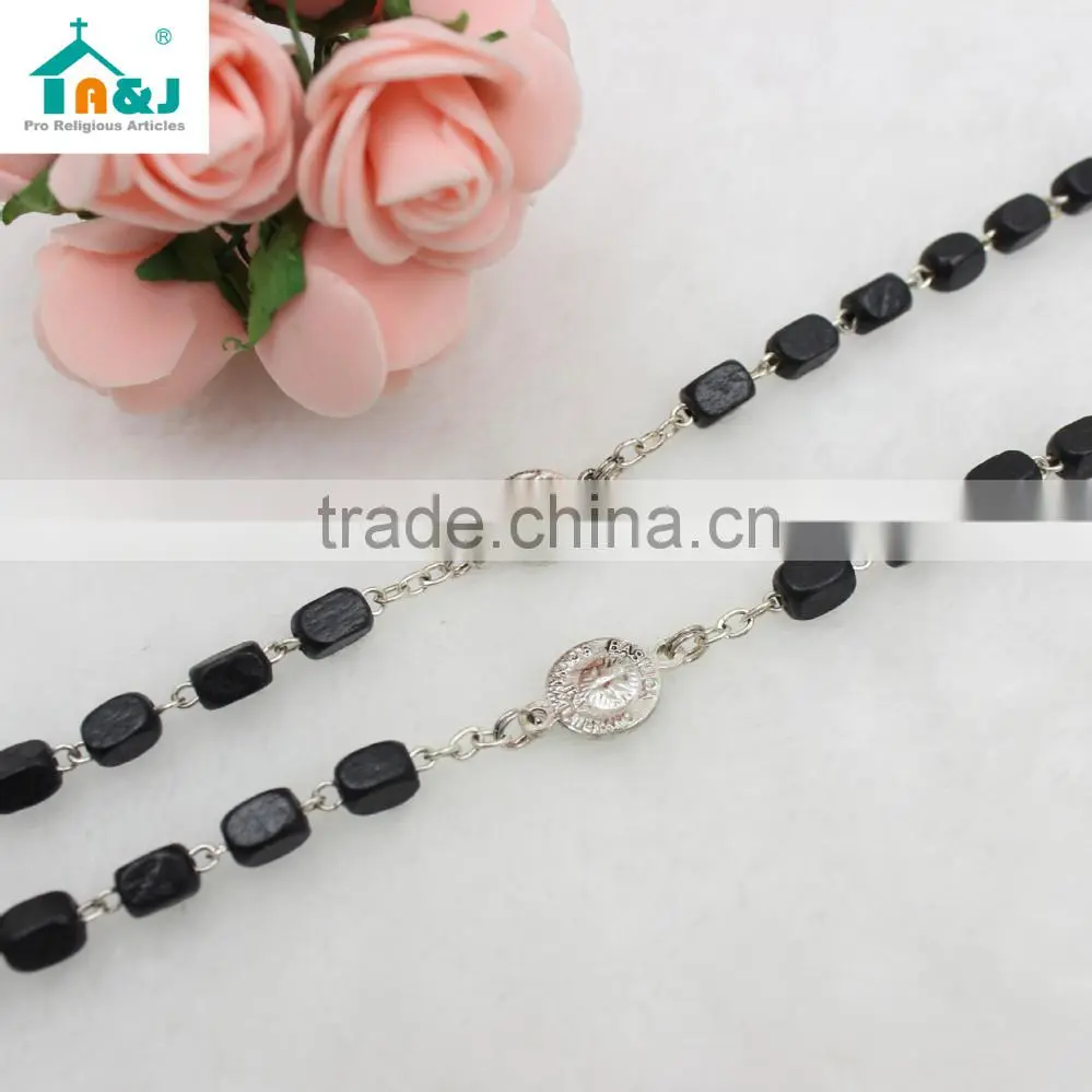 Rosary wood prayer beads rosary - CATHOLIC Rosary Crucifix Necklace