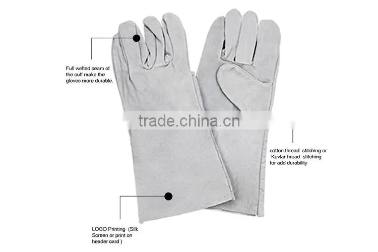 14"/16" long length importers of man cow leather gloves china manufacture LG038