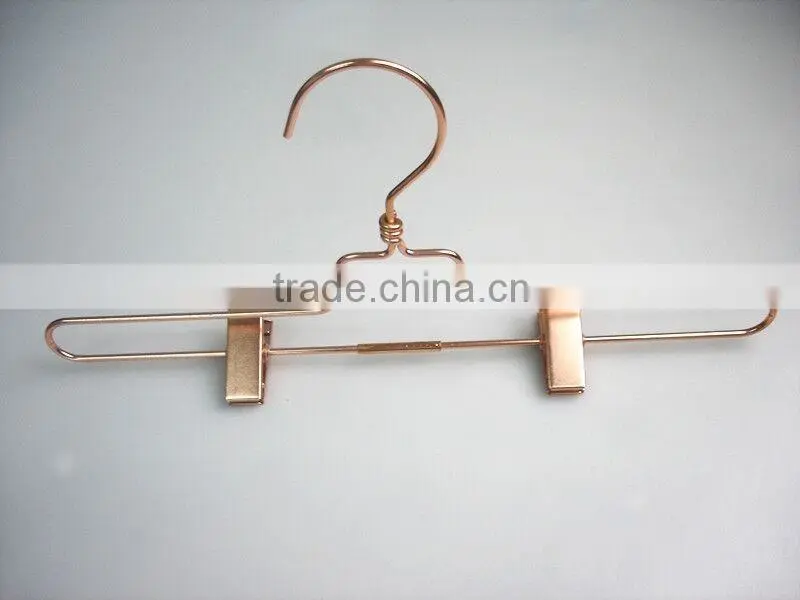 rose gold copper double metal coat hanger for boutique display
