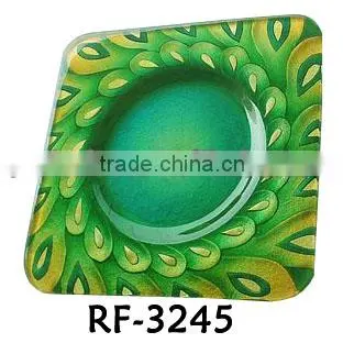 Sqaure Shape Personalized Clear Floral Designed Wine Glass Plate Clips in Bar Accessories for Dinner