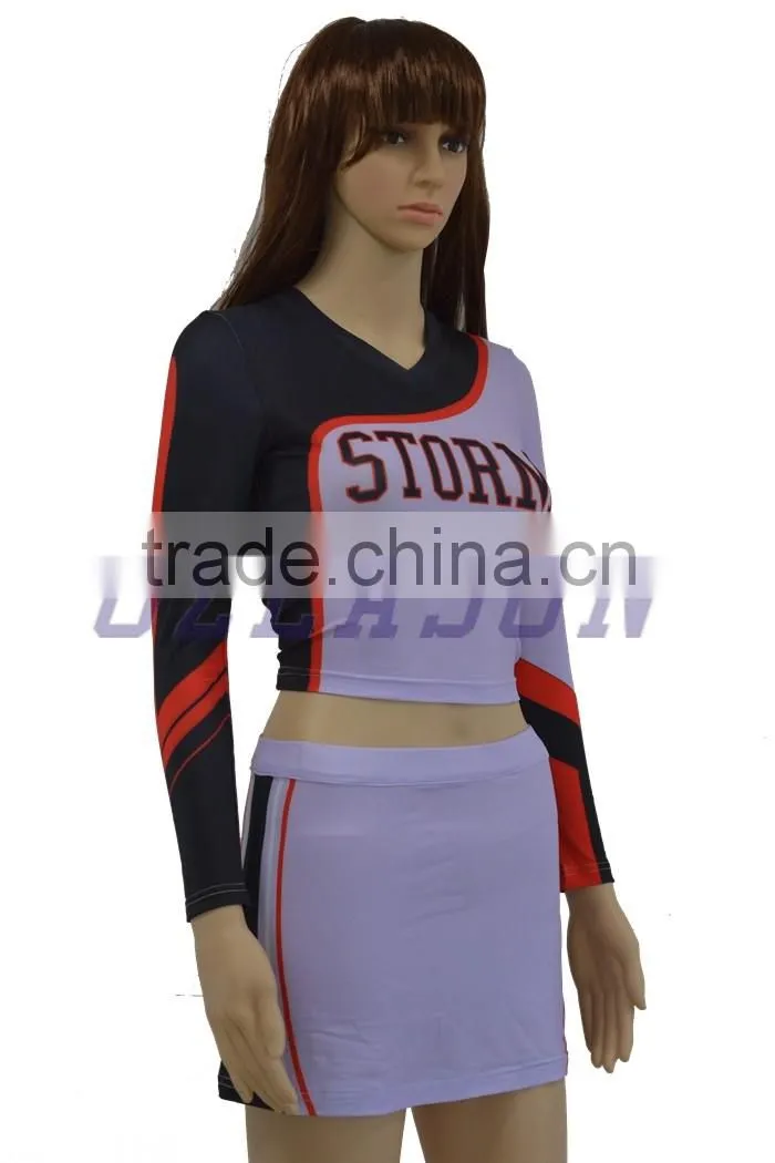 High Quality Spandex Youth Hot Sexy Girls Cheerleading uniforms