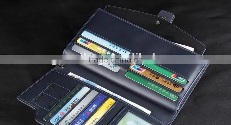 business men card holder long style clutch multifunction wallet high capacity ostrich leather gift purse for businessmen