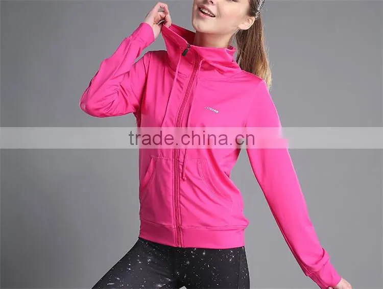 running coat spandex fabric, dry fit running sports wear