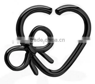 Heart and bowknot 316L surgical steel Tragus cartilage Daith Body Piercing Jewelry