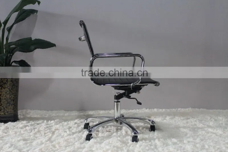 Replica Italian graceful Design Aluminum frame and armrest Italian Genuine leather Charles and Ray High Back office chair