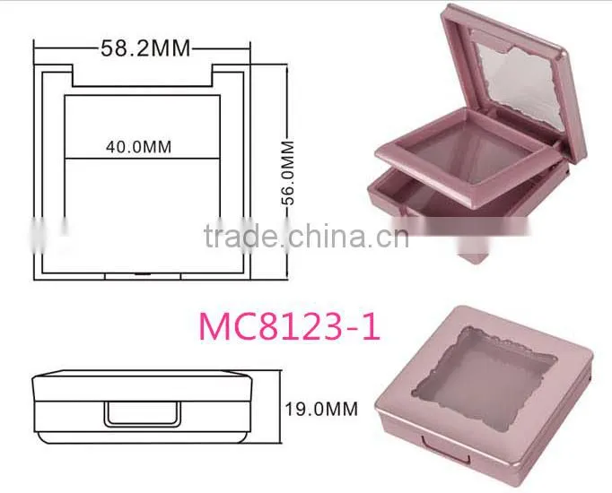 MC8123-1 luxury square pressed powder box with window lid