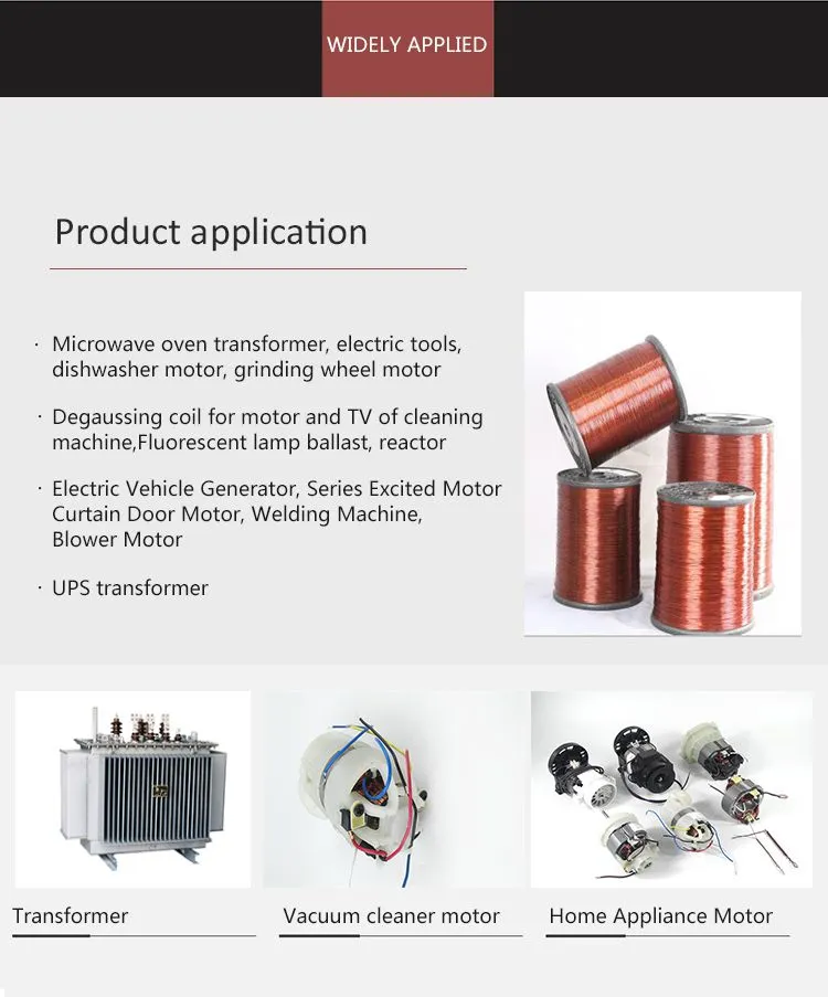 High temperature enameled aluminum wire for Microwave Oven class H 200