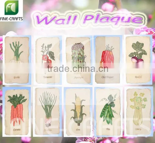 Polyresin ornament piaque with celery