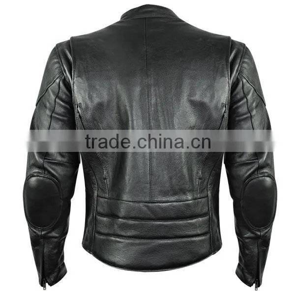 Mens Motorcycle Leather Jacket with Gun Pockets