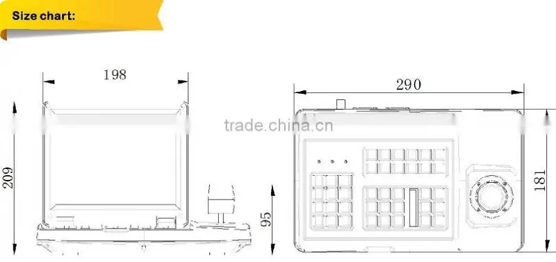 8" TFT-LCD 3D PTZ Keyboard Controller Dispaly with Big Scren Monitor for speed dome