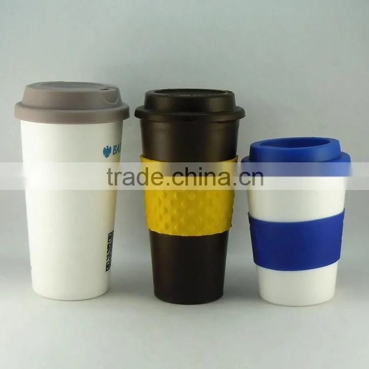 16oz double wall PP plastic dishwasher safe coffee mug