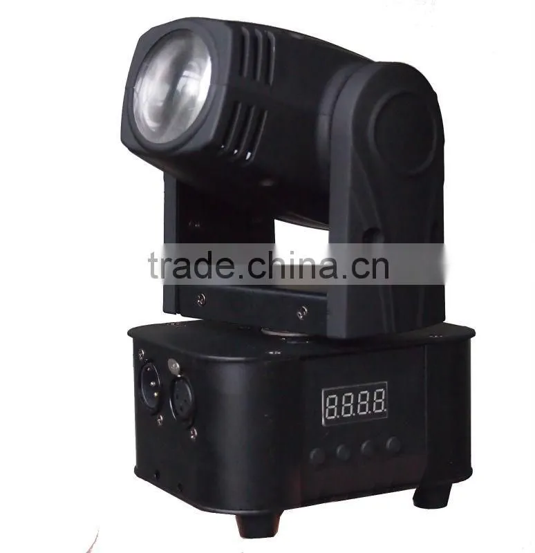 Disco Mini moving head beam light 10W cool white Led Pan:540 degree Tilt:270 degree Power:40W