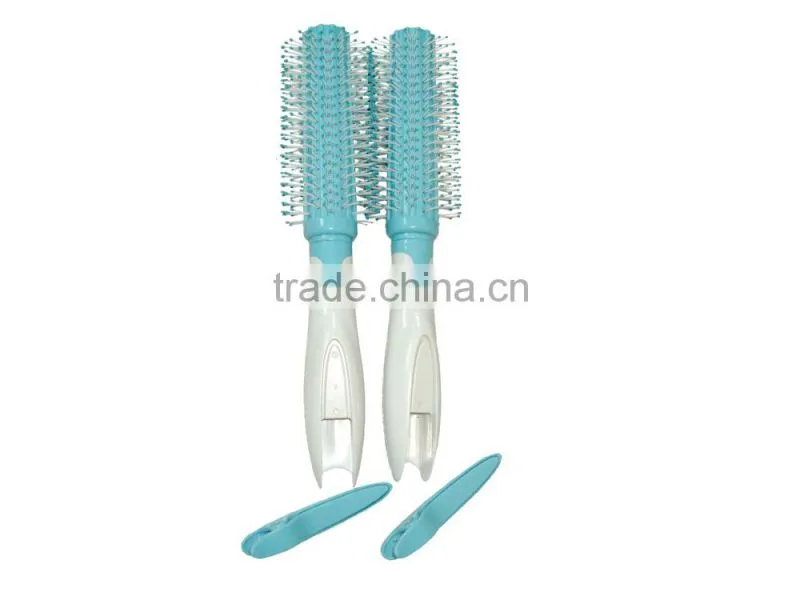 Professional plastic hair brush with clips