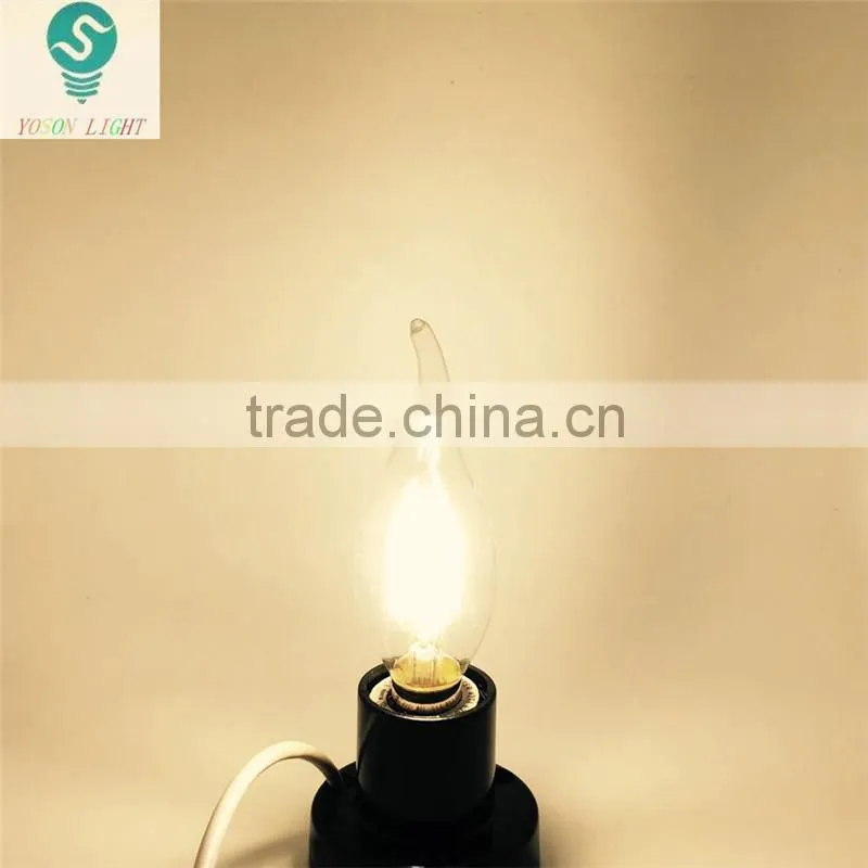 YOSON 2W 4W LED Filament Candelabra Bulb 4watt Equivalent Warm White 2700K Use in Chandeliers Wall Sconces