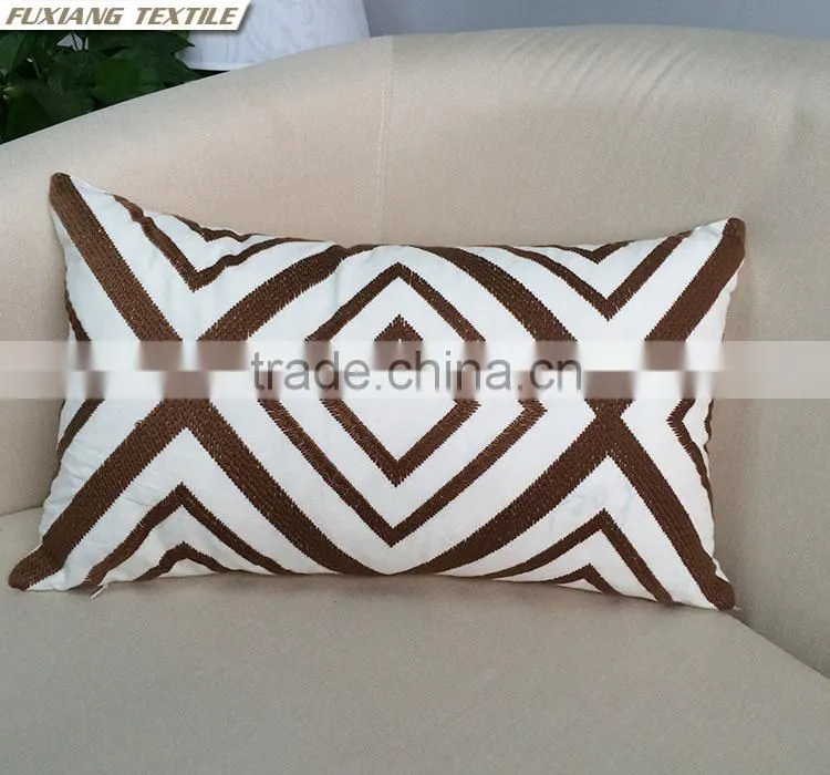 PU & Woolen Embroidered Pillow Christmas Decorations Cushion Cover