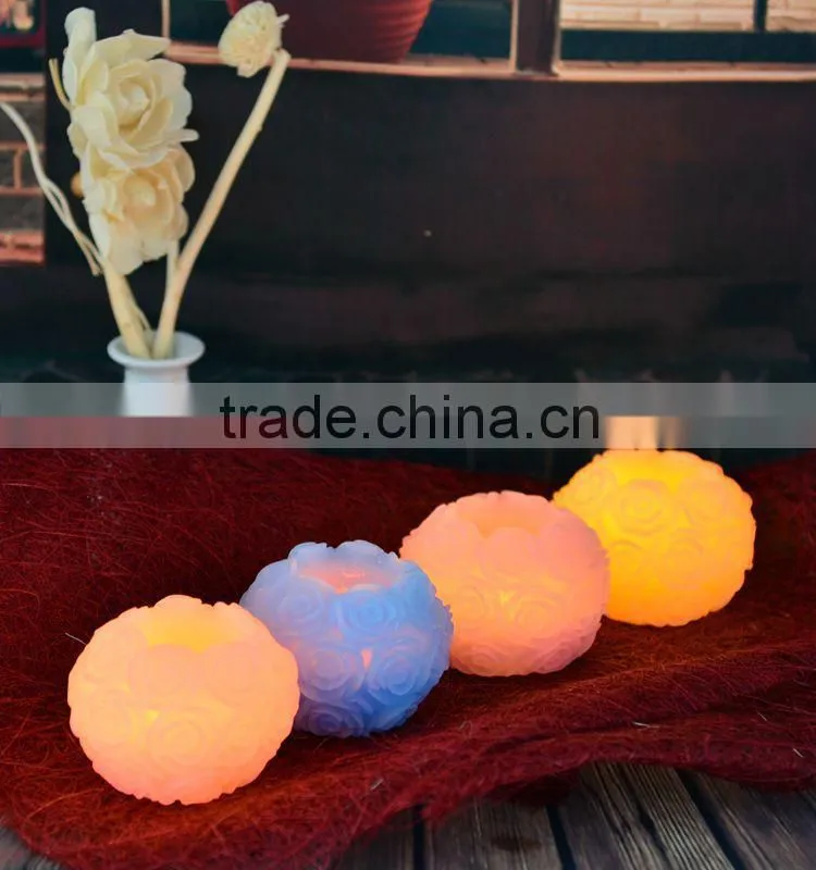 Craved Lantern Shaped Flameless Waterproof battery operated led floating candle