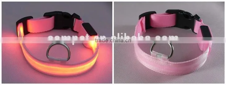 2.5cm Mesh Structure Led Bright Pet Collars for Dogs, 4 sizes 6 colors support Mixed Wholesale