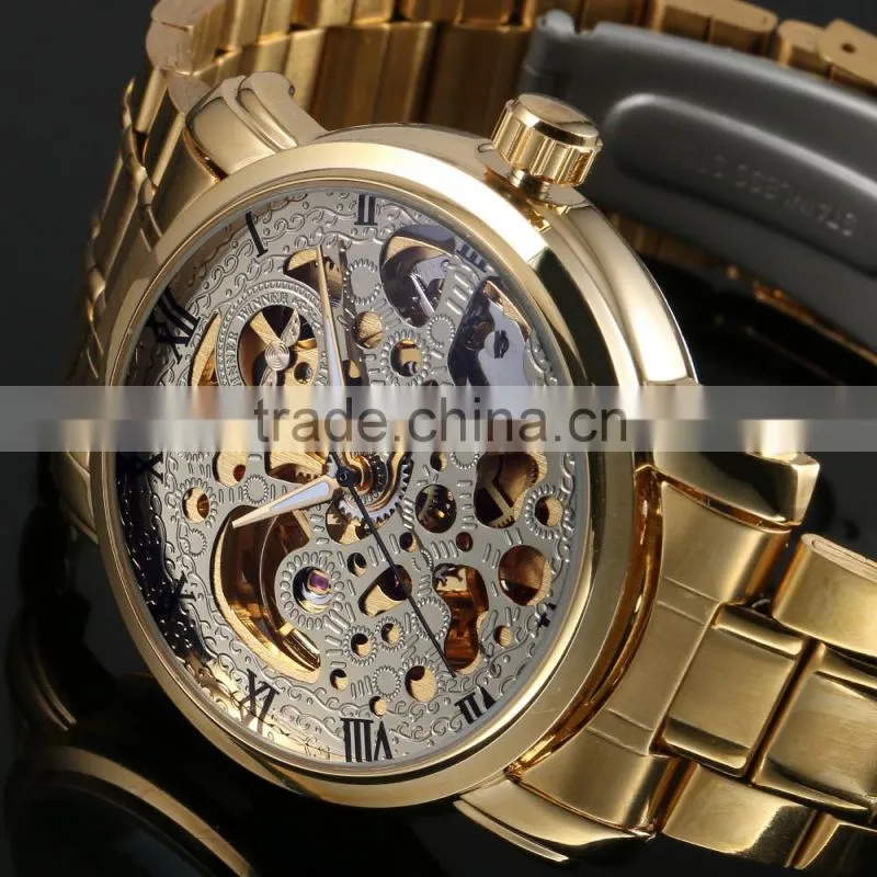 2016 Brand New Gold Watch Custom Logo Automatic Self winding Wrist Watch for Men ZB007