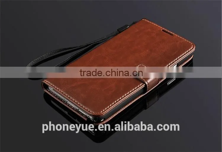 mobile phone card slot stand holder pu leather flip cover case for samsung c4
