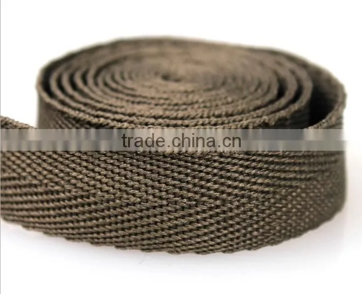 Webbing wholesale,2.5cm,Polyester Herringbone Army Green Webbing,Straps,Apparel,Luggage Webbing