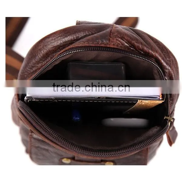 Wholesale Drop Shipping Vintage 100% Genuine Leather Cowhide Men Chest Bag Small Shoulder Cross Body Messenger Bag Bags For Men