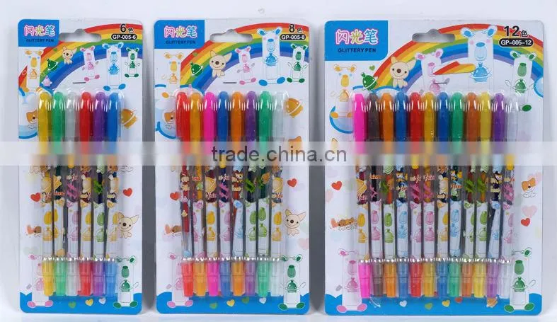 popular 16 colors glitter gel pen