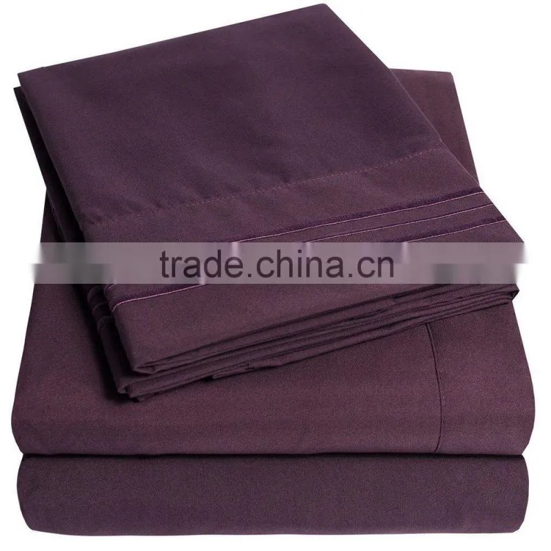 red and blue patchwork solid color microfiber and polycotton and cotton bed sheet