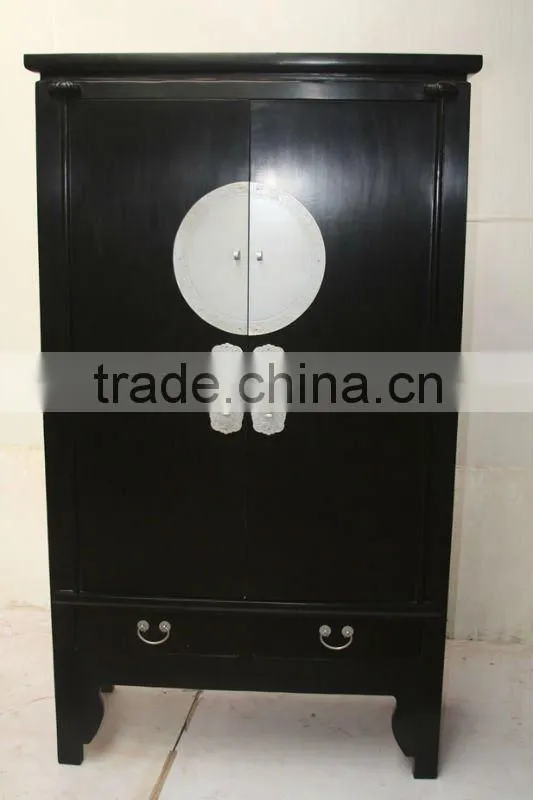 chinese antique black two door two drawer cabinet