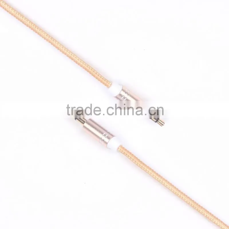 NY braided 3.5mm Audio Cable 3.5mm Stereo Audio Cable glod plated