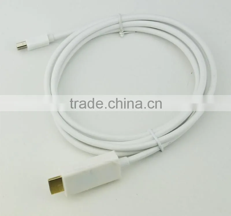 Factory price gold plated mini dp 1.2 to hdmi 1.4 cord for DVD player