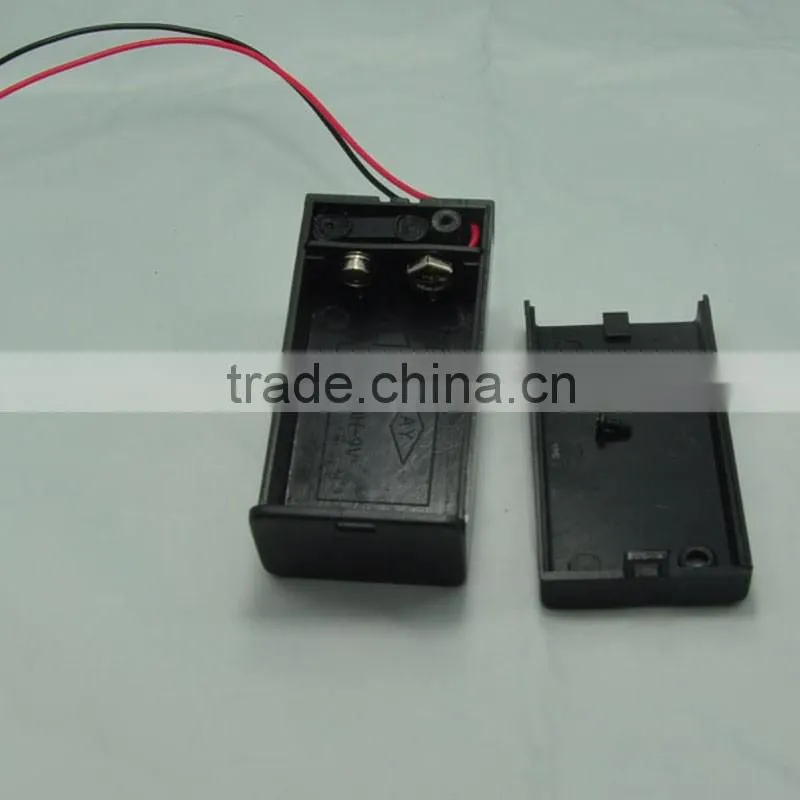 On/Off Switch 1 x 9V AA Battery Case Holder Leads Black w Cap