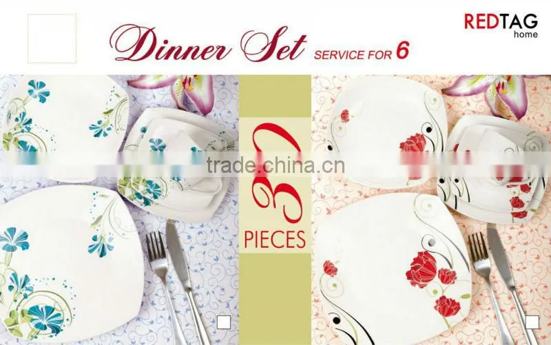 30pcs square porcelain dinner set
