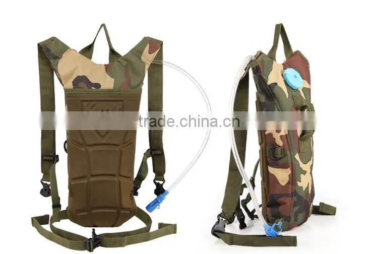 Camouflage sport riding bicycle cycling water hydration backpack with bladder bag