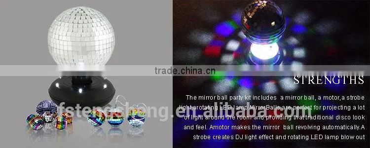 4'disco mirror ball decoration christmas with color LED