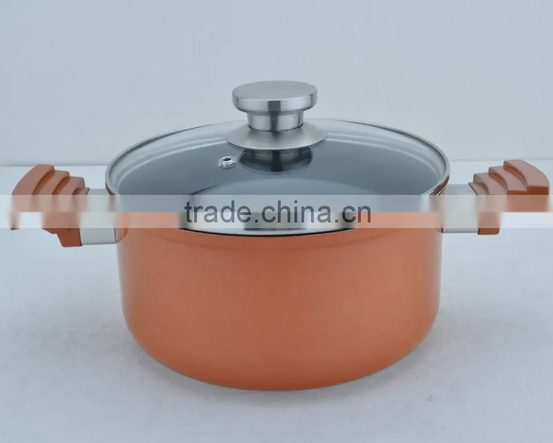 Color Coating Non-stick 20cm Aluminum Clay Pots ACS635