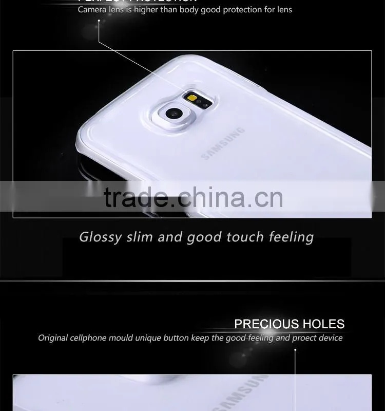 No Bubble and smooth surface transparent gel PC case for Samsung for Samsung S6 edge