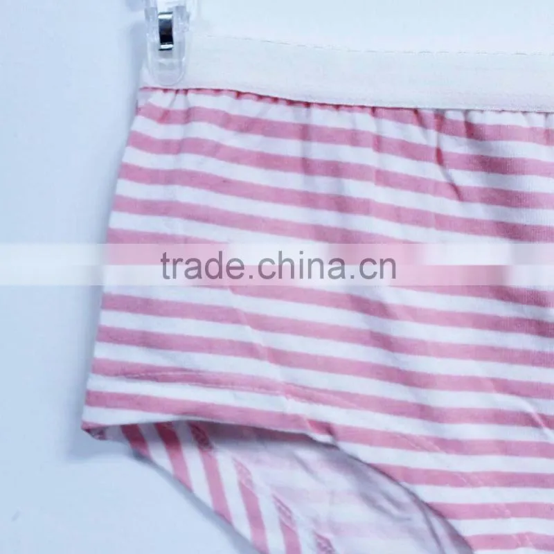 China children's underwear factory 100% cotton stripe girls thong underwear