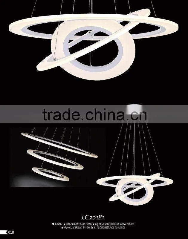 Epistar White Square Acrylic Pendant LED Chandelier for Home